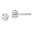 thumbnail image 1 of FB Jewels Sterling Silver 5mm Star Basket Set CZ Stud Earrings, 1 of 2