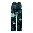 thumbnail image 4 of Dress Pants Women Petite High Waisted Wide Leg Summer Beach Vacation Pants Boho Lounge Casual Palazzo Trousers, 4 of 7