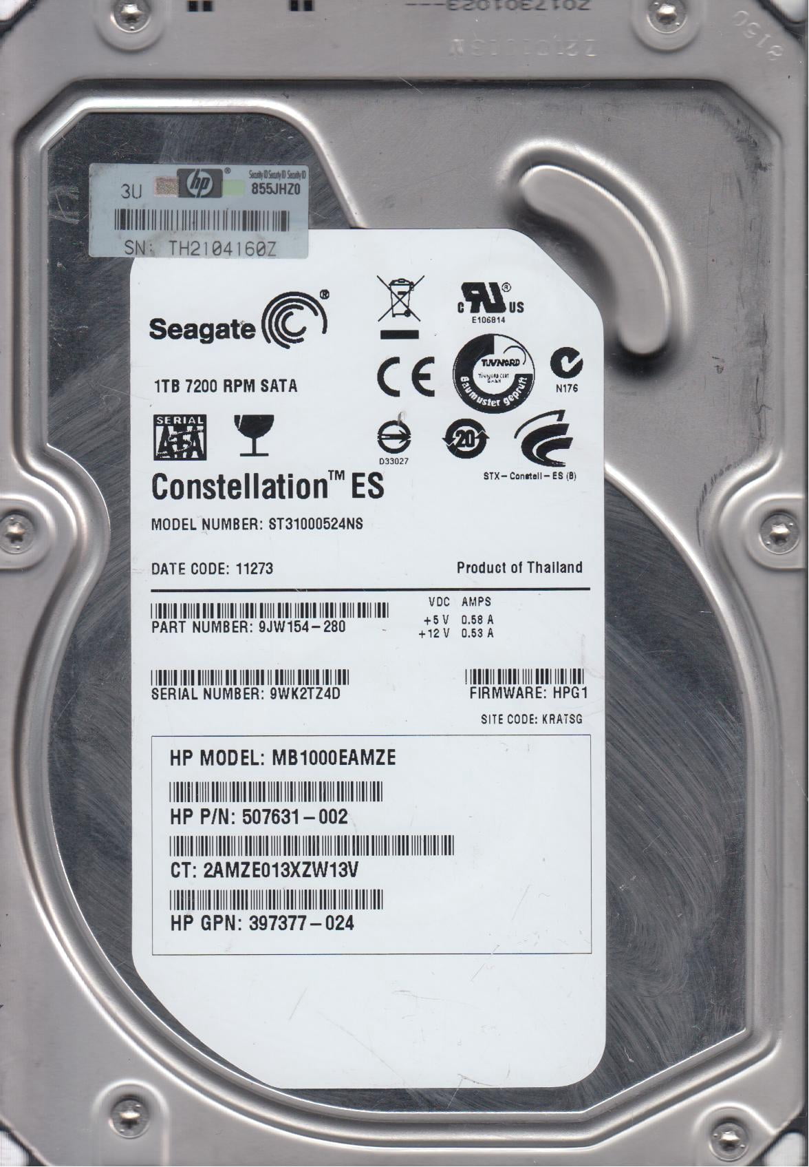 Seagate ST4000NM000A Exos 7E8 4TB 7200RPM 256MB SATA 3.5 HDD 512N