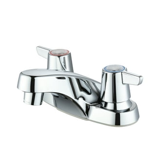 Glacier Bay Sadira 4-Inch Centerset 2-Handle High-Arc Bathroom Faucet In Polished Chrome | Ceramic Disc Valves | Drain Kit Included
