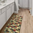 thumbnail image 3 of Ottomanson Non-Slip Kitchen Runner Rug 20" x 53" – Low Pile Stain Resistant Floor Mat, Checkered Multicolor, 3 of 13