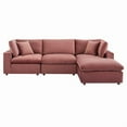 thumbnail image 3 of Modway Commix 4-Piece Down Filled Overstuffed Performance Velvet Sectional Sofa in Dusty Rose, 3 of 5