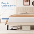 thumbnail image 6 of Queen Size Bed Frame with Upholstered Headboard, Under-bed Storage and Noise Free Design, Beige Finish, 6 of 13
