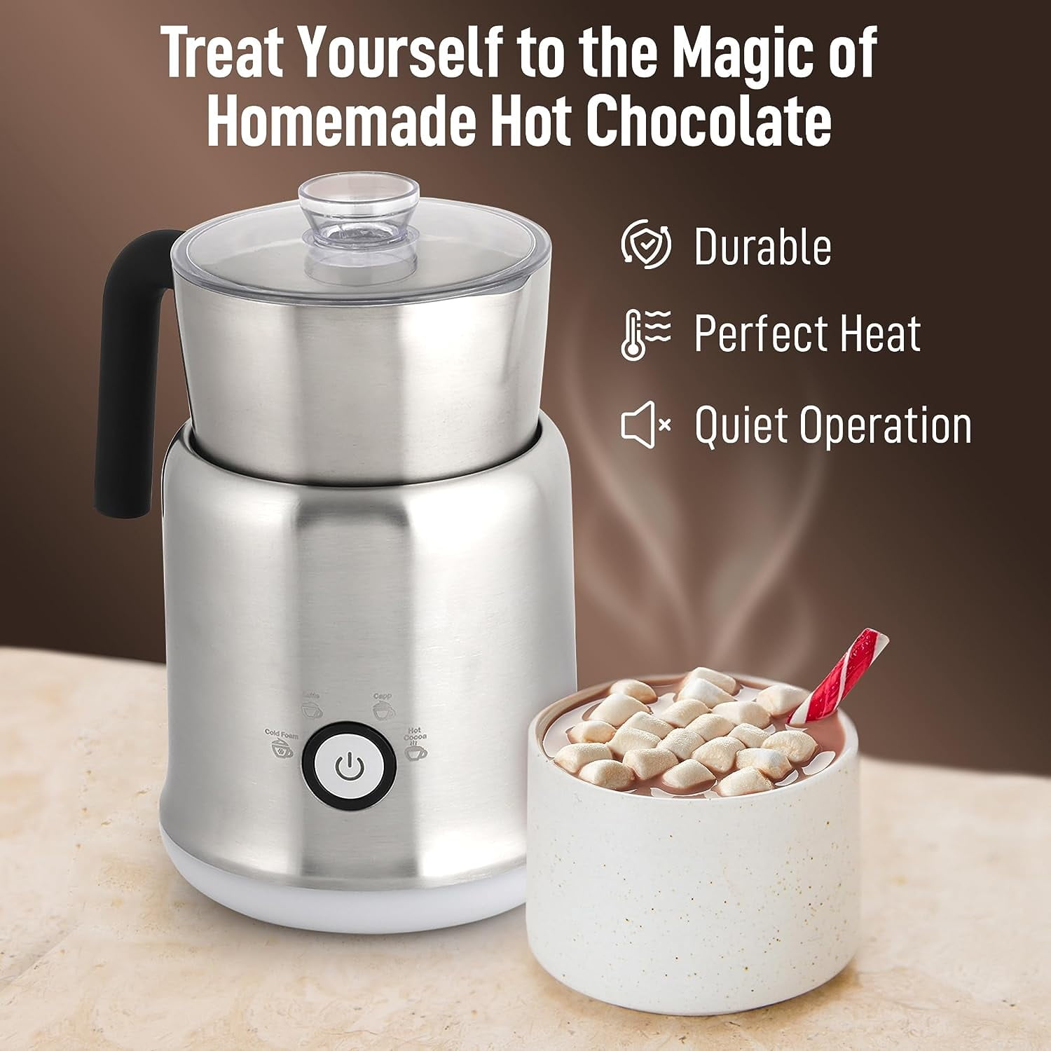 Zulay Kitchen - 4-in-1 Automatic Milk Frother for Hot & Cold Milk