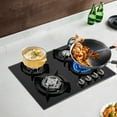 thumbnail image 3 of 23.23*20.08in Gas Cooktop Stove Top 4 Burners NG/LPG Built-in Kitchen Gas Stove Tempered Glass Black, 3 of 12