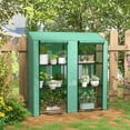 thumbnail image 2 of Outsunny Mini Serre avec 3 Niveaux 6 Tablettes Serre Portable, Vert, 2 of 10
