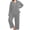 C2-Medium Gray, variant on SHOWMALL Women's Plus Size Pajama Sets Long Sleeve Button Down Sleepwear 2-Piece Loungewear with Pockets