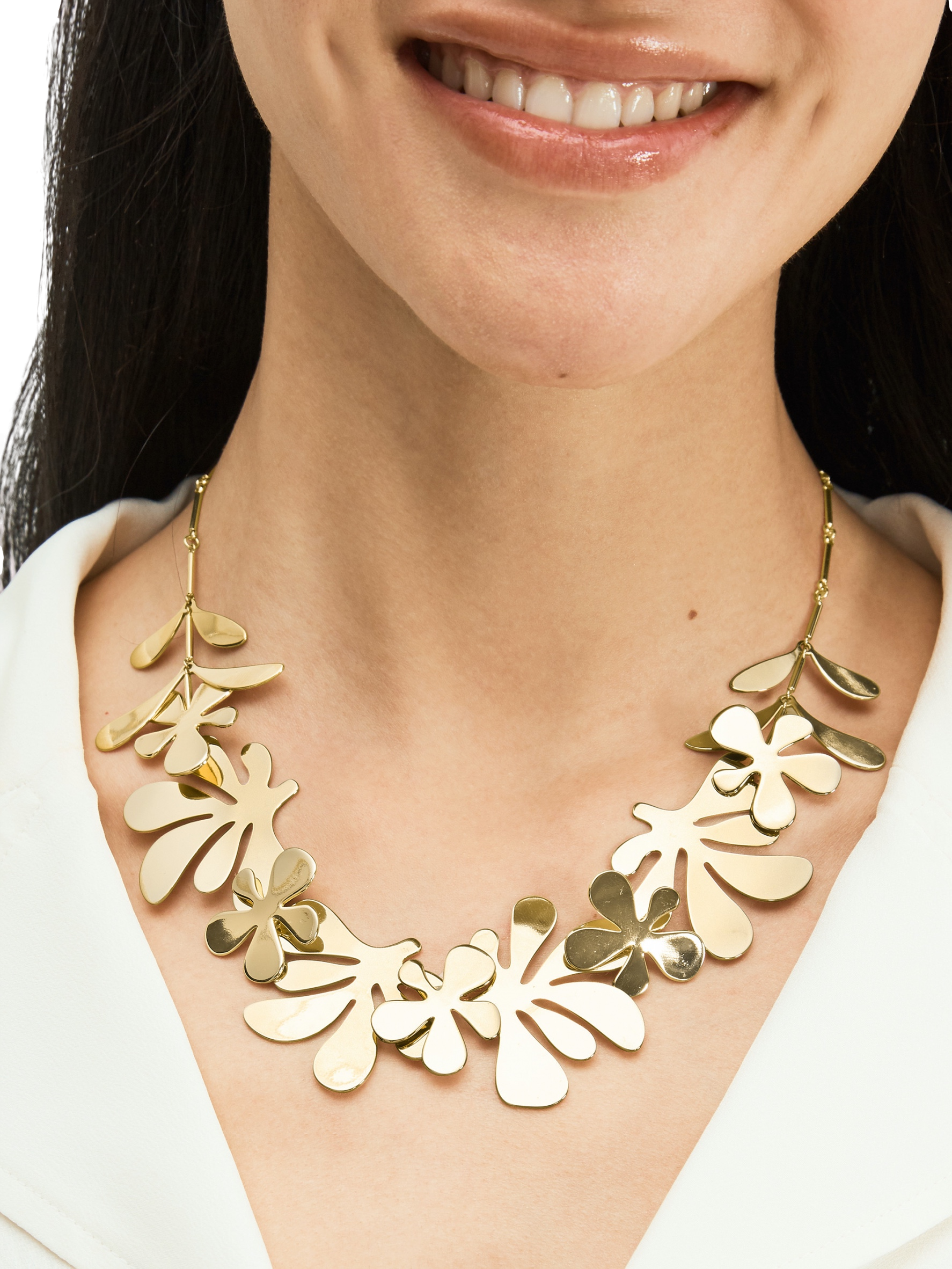 Chunky Geometric Jewelry -#192 Black /& Gold Floral Necklace Purple Botanical Gift Lavender Garden Necklace Red Flower Accessory