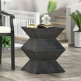 thumbnail image 4 of Outdoor Lightweight Concrete Side Table Modern Accent Table Small Tall End Table Ideal for Dorm Room Essentials Stylish Geometric Pedestal Design Natural Solid Wood Look Perfect for Outdoor Spaces, 4 of 10