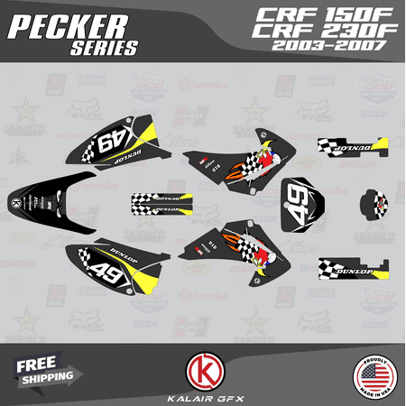 Kalair GFX Graphics Kit for Honda CRF230F (2003-2007) Pecker Series Kalair GFX Graphics Kit for Honda CRF230F (2003-2007) Pecker Series