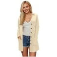 thumbnail image 4 of idosla Cardigan Sweaters for Women Trendy Fall 2025 Long Sleeve Button Down Oversized Knit Sweater Outerwear (Beige, XL), 4 of 9