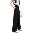 thumbnail image 5 of Lenpel Wide Leg Pants for Women 2025 Fashion Crossover High Waisted Loose Casual Office Trousers Baggy Lounge Pants, 5 of 5
