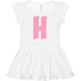 thumbnail image 3 of Inktastic Pink and White Polka Dots Letter H Girls Baby Dress, 3 of 5