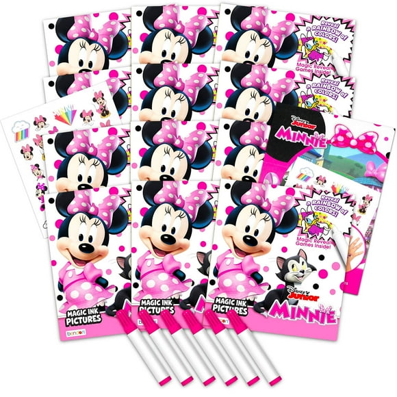 Livre de Coloriage Magic Ink Adventure - 12 Livres Sans Dégâts avec le Monde Imaginaire de Minnie Mouse pour Enfants de Tous Types