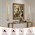 thumbnail image 3 of shiyou-Wall Candle Holder Sconces with Flameless Candles Battery Operated and Remote Control, Home Decor Wall Sconces Set of Two, Cordless Taper Flickering 3D Candle Sticks Holder Decor (Gold), 3 of 4