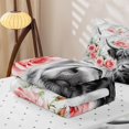 thumbnail image 5 of Erosebridal Vintage Highland Cow Rose Zipper Queen Comforter Set with Fitted Sheet and 2 Pillowcases,Gray Fluffy Cattle Floral Romantic Sketch Zipper Bedding Set For Girls,Reversible,4pcs, 5 of 7