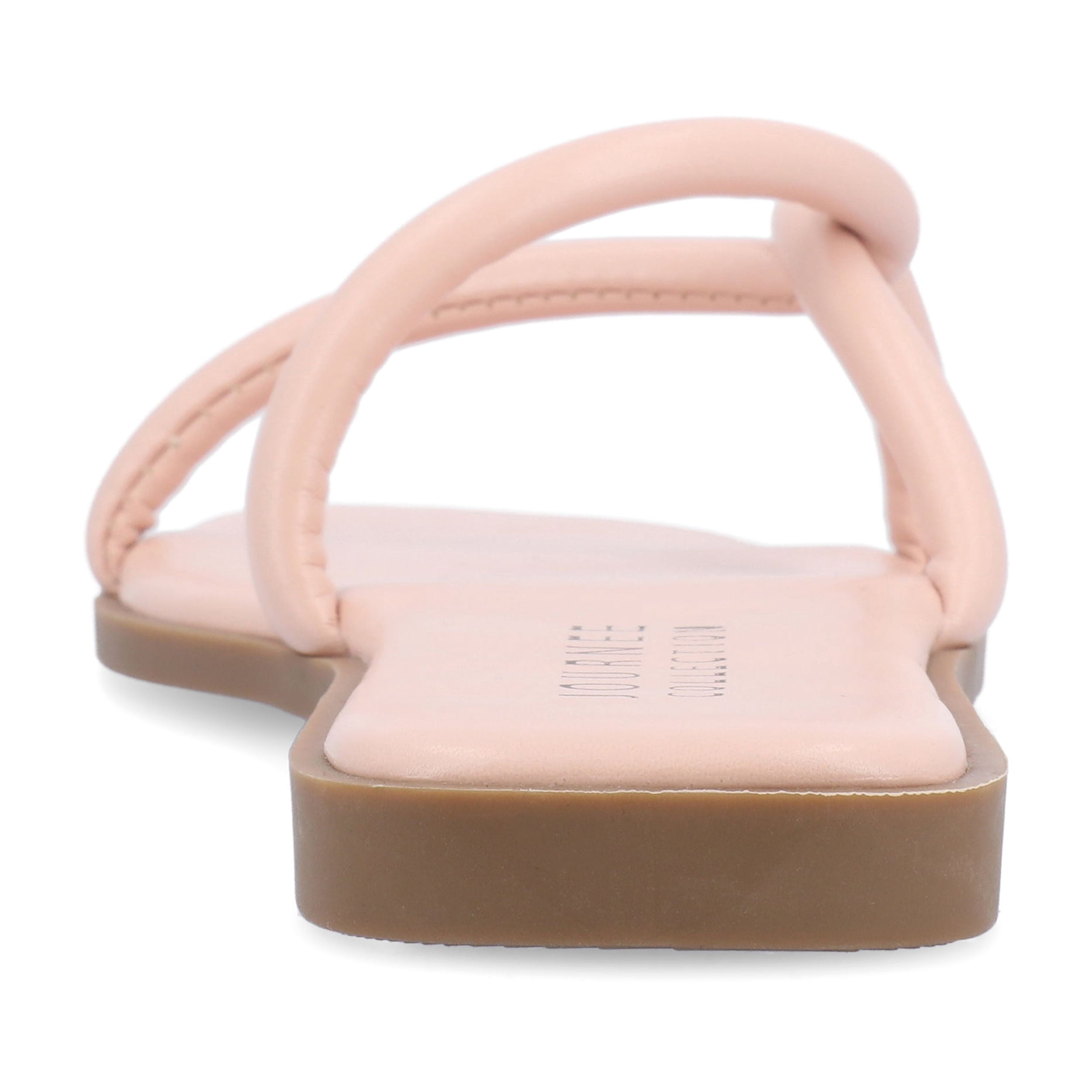 Journee Womens Lauda Vegan Leather Slip On Sandals