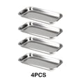 thumbnail image 2 of Guardurnaity 4 bandejas plateadas para instrumentos médicos de acero inoxidable y bandeja para servir de acero inoxidable fácil de transportar cuidado de los oídos, 2 of 6