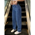 thumbnail image 5 of Women's Jeans Wide Leg Loose Casual Straight Leg Long Pants Pocket Vintage Wash Boyfriend Fashion Trendy Vacation, 5 of 7