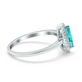 thumbnail image 2 of Halo Marquise Engagement Ring Paraiba Tourmaline CZ 925 Sterling Silver Size 9, 2 of 6