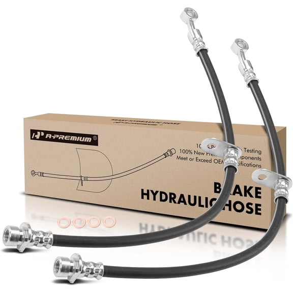 A-Premium Front Driver and Passenger Brake Hydraulic Hoses Compatible with Select Honda Models - Odyssey 2005 2006 2007 2008 2009 2010 3.5L - Replace# 01464SHJA00(Pack of 2)