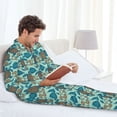 thumbnail image 6 of Lsque Turtles And Seahorses Pattern Long Sleeve Pajama Set for Men - Soft 2-Piece Sleepwear and Loungewear Set with Pockets, Comfy Nightwear-XX-Large, 6 of 7