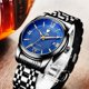 thumbnail image 2 of Reloj analógico de lujo para hombre Reloj de cronógrafo con fecha mecánica automática Azul negro Hugo Reloj de negocios para hombre, 2 of 10