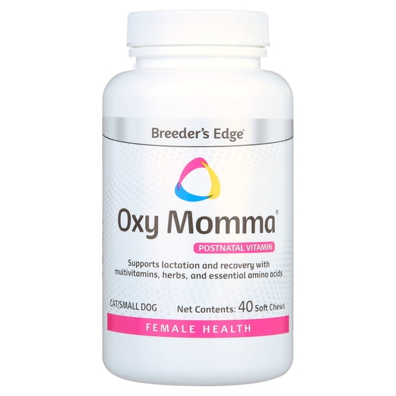 Revival Animal Health Breeders Edge Oxy Momma- Nursing & Recovery Supplement- for Small Dogs & Cats- 40ct Soft Chews