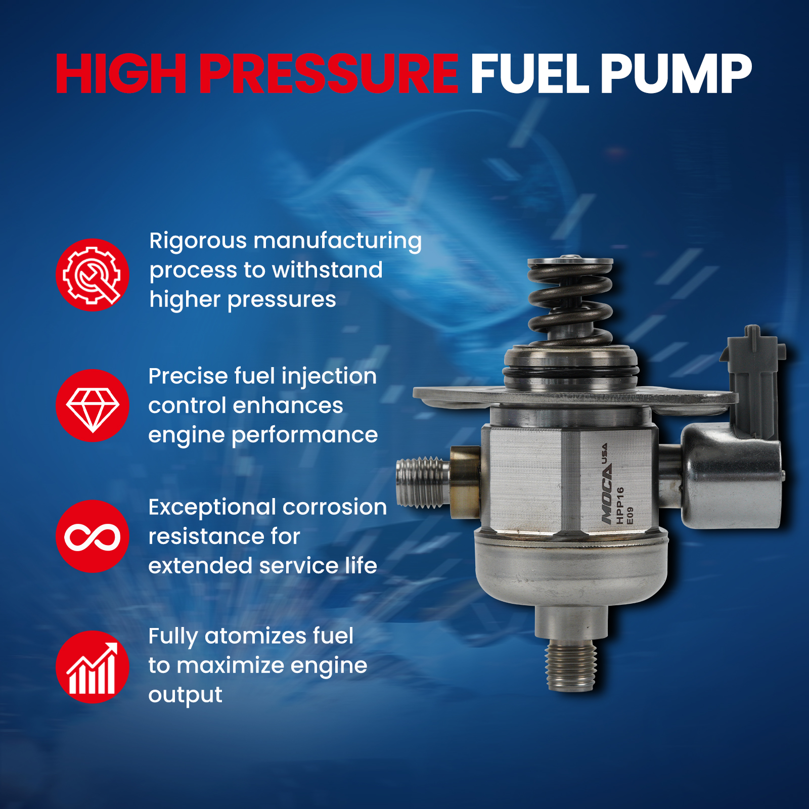 MOCA AUTOPARTS High Pressure Fuel Pump Fit for 2009-2017 Buick Enclave 3.6L & 2008-2011 Cadillac STS 3.6L & 2009-2016 GMC Acadia 3.6L & 2009-2010 Saturn Outlook 3.6L