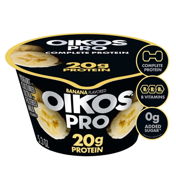 Oikos Pro 20g Protein Banana Yogurt-Cultured Ultra-Filtered Milk Product Cup, 5.3 oz