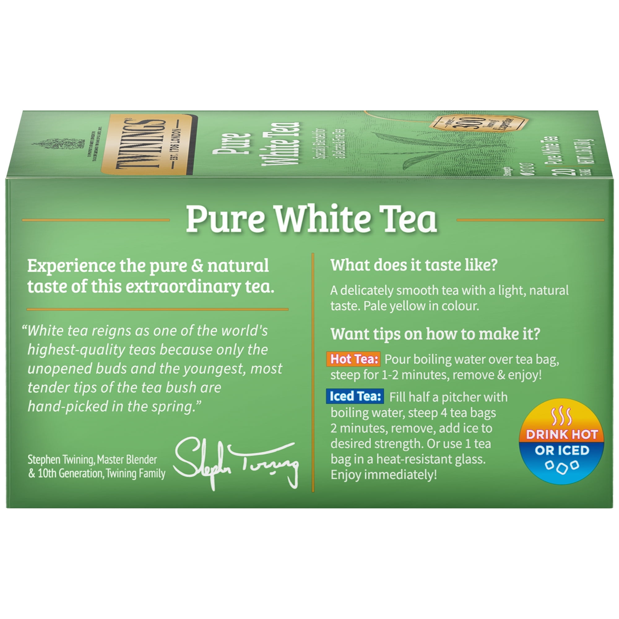 Twinings 100% Pure White Tea 20 Tea Bags Pack of 4