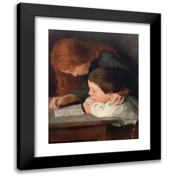 Paul-Albert Bartholomé 12x14 Black Modern Framed Museum Art Print Titled - Reading (1880-1885)
