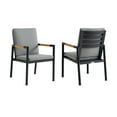 thumbnail image 4 of Armen Living Crown Outdoor Dining Chair - Aluminum - Set of 2 - Cushion - Dark Gray, 4 of 10