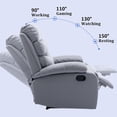 thumbnail image 4 of hzlagm Manual Recliner Chairs for Adults with Safety Reclining Easy to Operate Footrest & Headrest Mechanism for Bedroom, Living Room, RV - Light Gray, 4 of 6