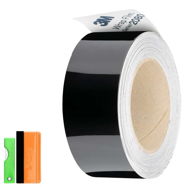 Kit de envoltura de vinilo EZAUTO WRAP 3M 2080 negro brillante de 2 x 25 pies