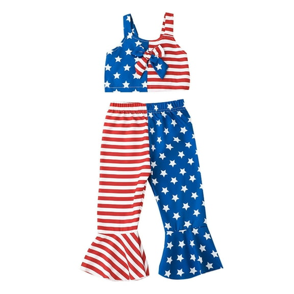 Qopobobo Toddler Girl Summer Clothes Toddler Girl Summer Clothing Set Baby Boy Girl 4th of July Outfits Short Sleeve Tee Shirt and Casual Shorts 2Pcs Fourth of July Summer Outfit Red,2-3 Years