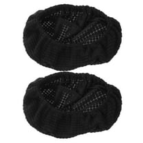 IBASETOY 2Pcs Stretchable Black Chair Headrest Covers Thickened Fabric for Office and Recliner