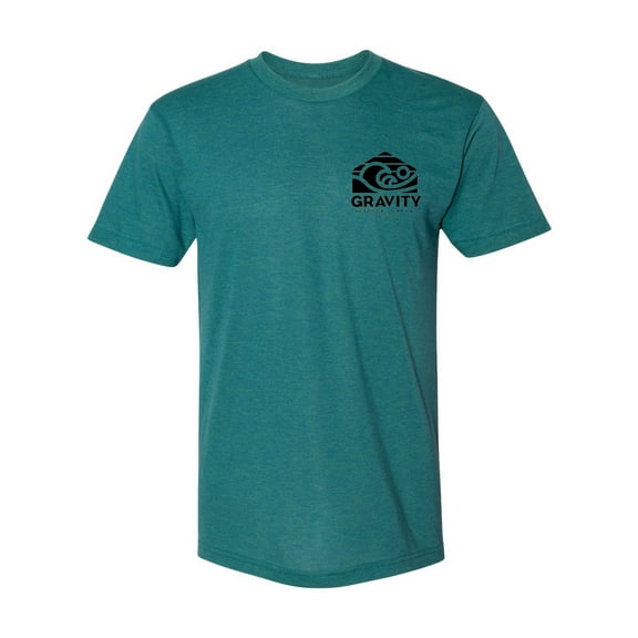 Waves American-Made Tri-Blend T-Shirt - Black Logo - Evergreen - S