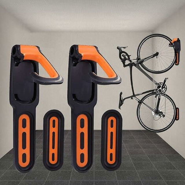 Support Mural Polyvalent, Support de Rangement pour Vélo en Acier Solide avec Design Pliable et Technologie Gain de Place pour Usage Intérieur Extérieur Y Compris Garage, Abri Ou Vente au Détail (2 Pcs)