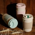 thumbnail image 3 of CawBing Reusable Coffee Tea Cup Double-wall Insulation Wheat Fiber Straw Mug Coffee Cup Outdoor Water Bottle Travel Insulated Cup, 3 of 6