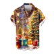 thumbnail image 1 of Mens Manga Corta Botón Abajo Camisas, Cuello de Vuelta Navidad Impresa Blusa, Top de Moda Casual, 1 of 4