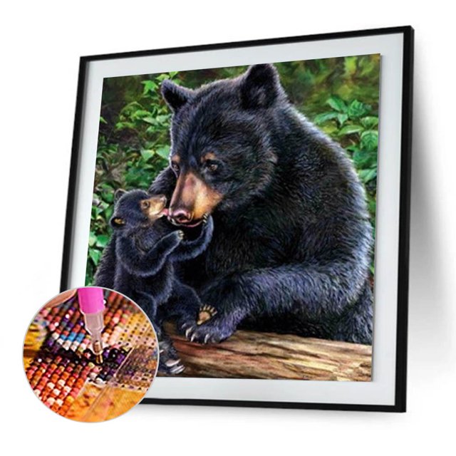 Cuadros Decorativos 5D bricolaje completo taladro diamante pintura oso negro punto de cruz mosaico Craft Kit Sywqhk Nuevos Originales
