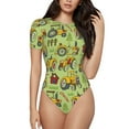 thumbnail image 2 of Picia Cute Tractor Womens One Piece Swimsuits Modest Tummy Control Bathing Suits Lace Up Slimming Swim Suit-Small, 2 of 9