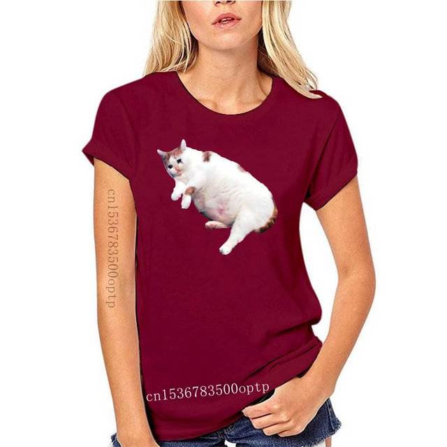 New Cat T Shirt Sad Fat Cat Overweight Funny Meme Xd Dank