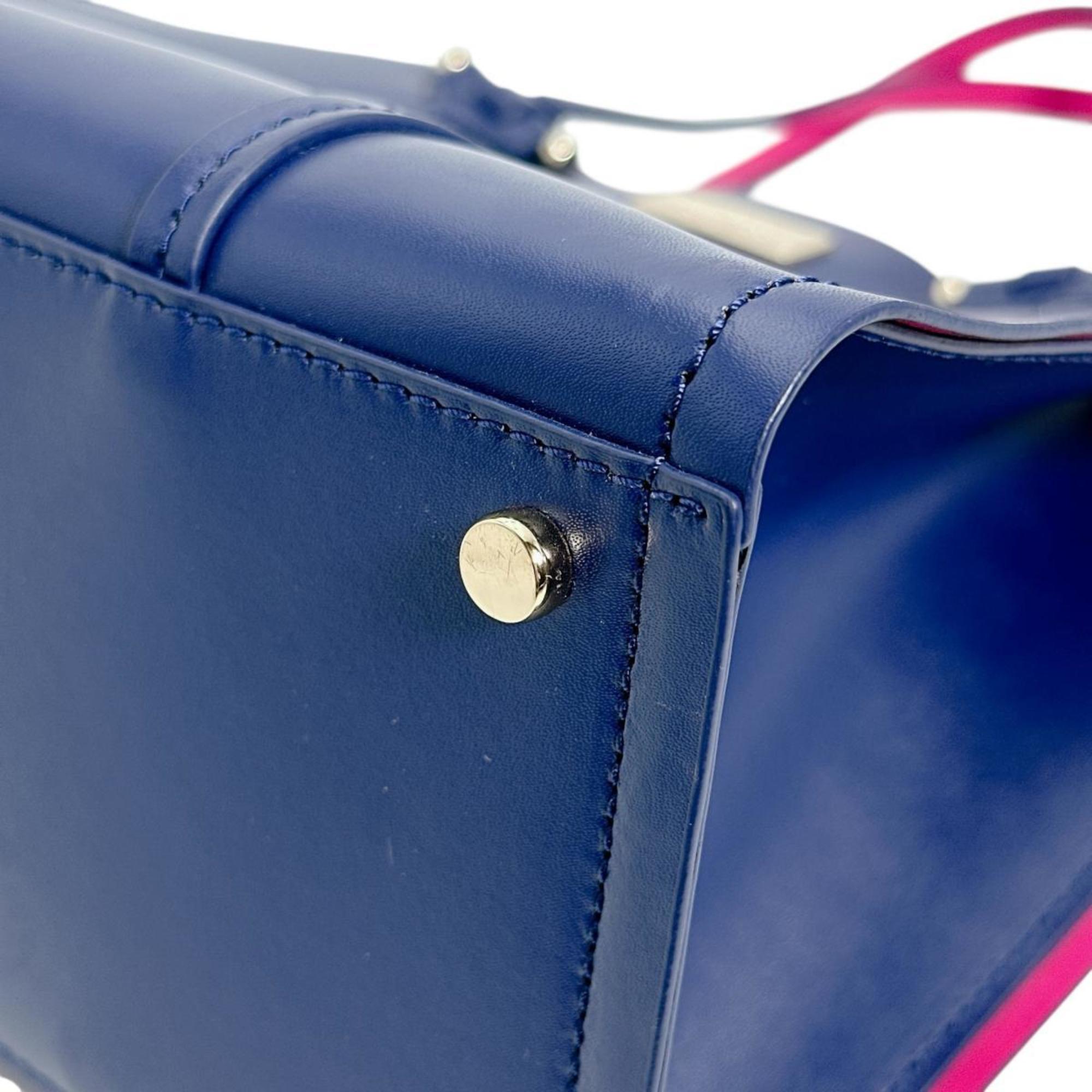Pre-Owned Kate Spade Handbag 2WAY Bag Elodie Arbor Small Leather Blue x Pink (Good)