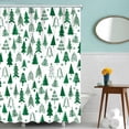 thumbnail image 2 of Christmas Shower Curtain 72" x 72" Christmas Trees Home Bathroom Decorations Xmas Pine Trees Bathtub Curtain Set with 12 Hooks (Green), 2 of 6