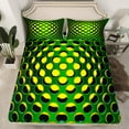 thumbnail image 2 of Manfei Geometric Stereoscopic Twin Sheet Sets,Lightyellow Dense Holes Twin Fitted Sheet,Honeycomb Hexagon Flat Sheet,Super Cozy Bedroom Decorative,3-Piece, 2 of 7