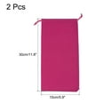 thumbnail image 2 of Unique Bargains 30x15cm Microfiber Pouch, 2Pcs Soft Storage Drawstring Gift Bag, Rose Red, 2 of 5