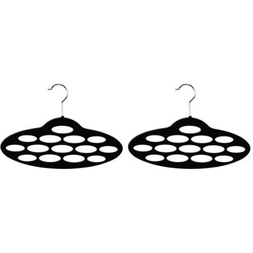 2Piece Velvet Scarf Hanger, Black
