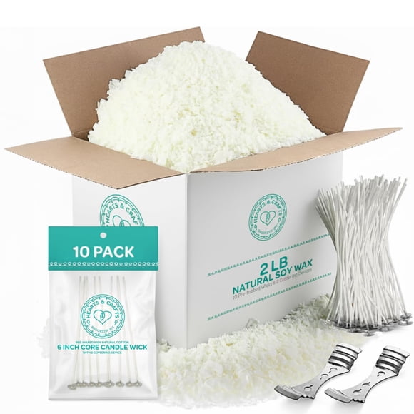 Kit para hacer velas Hearts & Crafts de cera de soya de 1 kg con accesorios